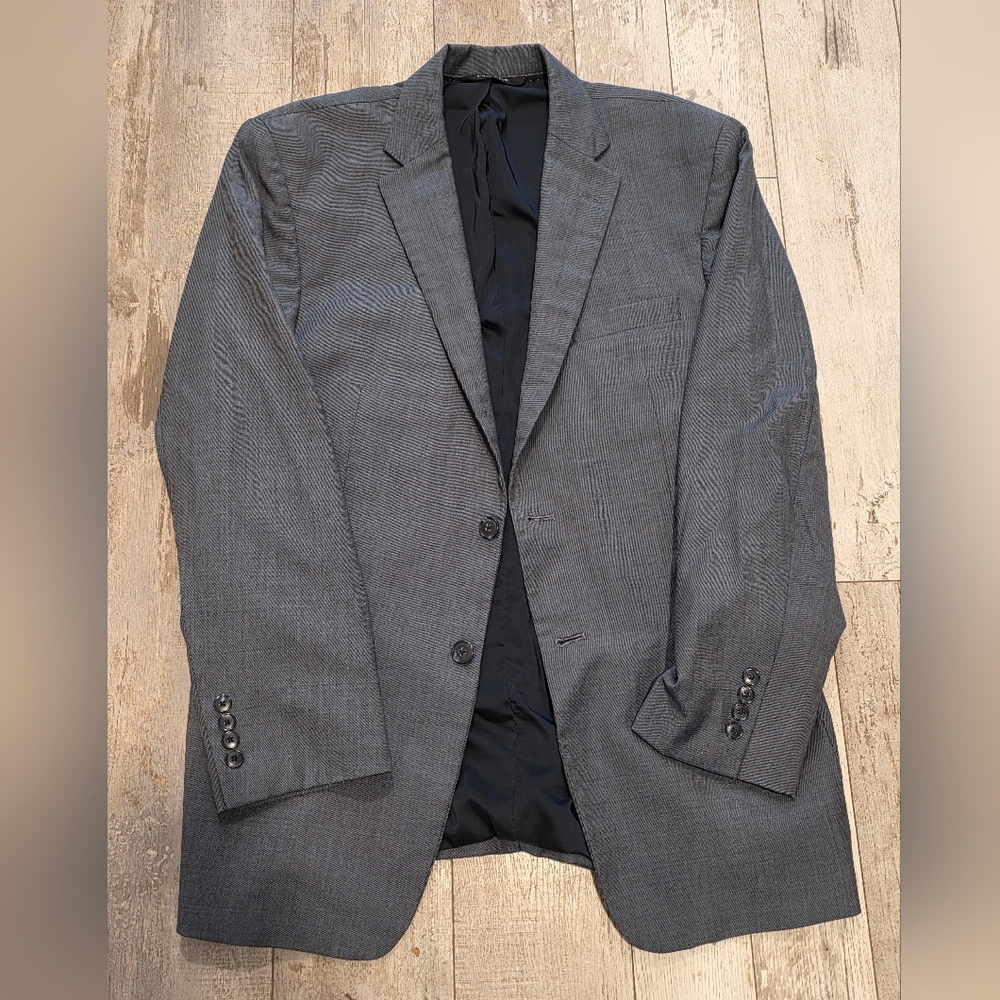 42R Men's Jos. A. Bank Blazer Blue-Gray 100% Wool 2 Button Sport Coat Tailor Fit